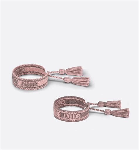 J'Adior Bracelet Set Pink and Gray Embroidery 